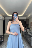 H&M Mavi Askılı Elbise