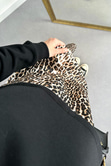 Leopar Desenli Sweatshirt Detaylı Elbise