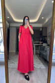 Mng Nar Çiçeği Düğmeli Elbise
