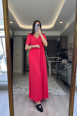Mng Nar Çiçeği Düğmeli Elbise