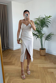 Vesta Taş Drape Detaylı Elbise