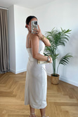 Vesta Taş Drape Detaylı Elbise