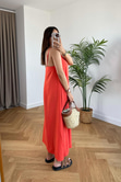 Vinidy Nar Çiçeği İp Askılı Elbise
