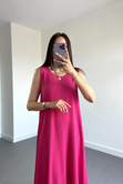 Wila Pembe Dökümlü Elbise