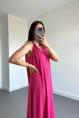Wila Pembe Dökümlü Elbise