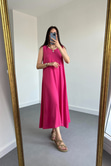 Wila Pembe Dökümlü Elbise