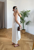 ZR Being Taş Halter Yaka Midi Elbise