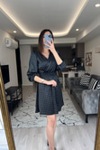 ZR Siyah Desenli Elbise