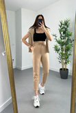 Oysho Kahve Beli Lastikli Cep Detaylı Modal Pantolon