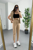 Oysho Kahve Beli Lastikli Cep Detaylı Modal Pantolon