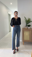 Fiorina Koyu Lacivert Flare Jean