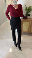 First Siyah Beli Lastikli Havuç Pantolon