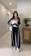 Flors Lacivert Beyaz Dantelli Ceket Pantolon Takım