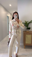 Florse Bej Nakışlı Ceket