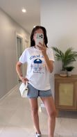 Fodde Beyaz The Beach Yazılı Tişört
