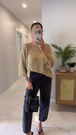 Folde Gold Ajurlu Simli Triko