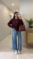 Folisse Bordo Basic Yün Kazak