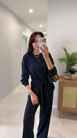 Gessa Lacivert Önü Bağlamalı Modal Takım