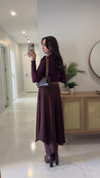 Giwes Bordo Asimetrik Kesim Kemerli Etek