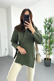 Garment Haki Bağlama Detaylı Gömlek
