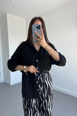 Oysho Model Siyah Keten Gömlek