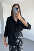 Oysho Model Siyah Keten Gömlek