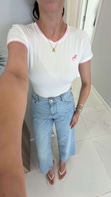Hilsta Ekru Pembe Logolu Tişört