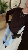 Hisna Kahve Uzun Kollu Basic Sweat