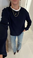 Hisna Lacivert Uzun Kollu Basic Sweat