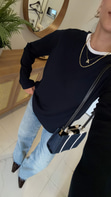 Hisna Lacivert Uzun Kollu Basic Sweat