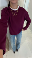 Hisna Mürdüm Uzun Kollu Basic Sweat