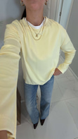 Hisna Sarı Uzun Kollu Basic Sweat