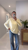 Hisna Sarı Uzun Kollu Basic Sweat