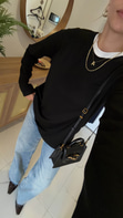 Hisna Siyah Uzun Kollu Basic Sweat