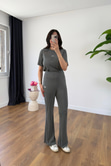 Holly Mint Yeşili Fitilli Baskılı Pantolon Takım
