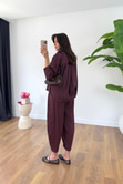 Hunas Mürdüm Premium Pantolon Gömlek Takım