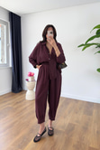 Hunas Mürdüm Premium Pantolon Gömlek Takım
