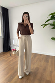 Jenisa Ekru Çımalı Pantolon