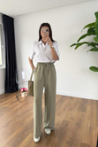 Jenisa Olive Çımalı Pantolon