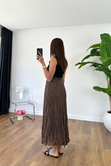 Jenla Kahve Premium Kırışık Etek