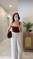 Jeran Kahve İp Askılı Crop