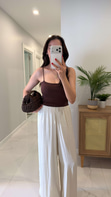 Jeran Kahve İp Askılı Crop