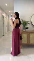 Jodes Bordo Kemerli Pantolon
