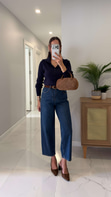 Joset Lacivert Kemerli Mom Jean