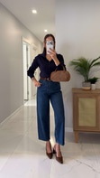 Joset Lacivert Kemerli Mom Jean
