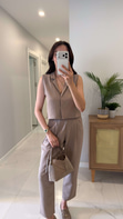 Joylie Vizon Çıtçıt Düğme Detaylı Keten Takım