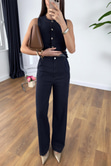 Jusla Dark Blue Denim ipli Yelek Pantolon Takım