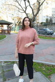 Pembe Tül Detaylı Kazak