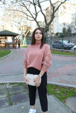 Pembe Tül Detaylı Kazak