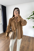 Kenissa Camel Büzgülü Gömlek